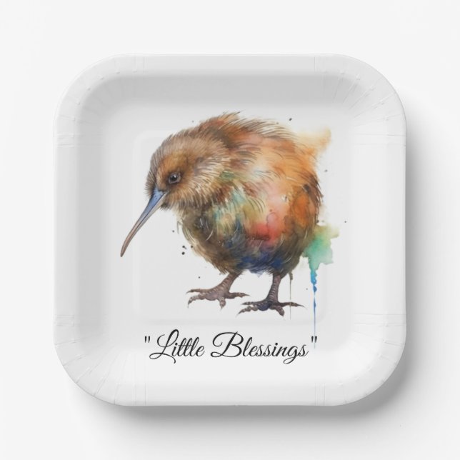 Plato De Papel Sweet Pipi Kiwi, custom (Anverso)