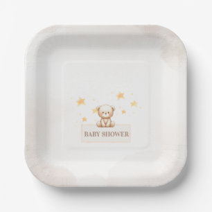 Plato De Papel Sweet Teddy Bear Baby Shower