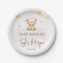 Plato De Papel Sweet Teddy Bear Baby Shower