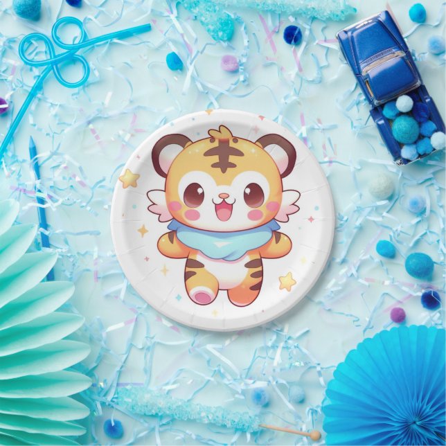 Plato De Papel Sweet Tiger Baby Shower (Fiesta)
