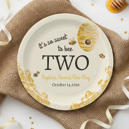 Plato De Papel Sweet To Bee Two Second Birthday Bees Honeycomb
