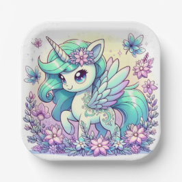 Plato De Papel Sweet Unicorn Baby Shower