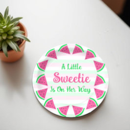 Plato De Papel Sweet Watermelon Baby Shower