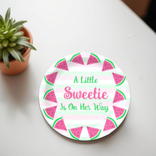Plato De Papel Sweet Watermelon Baby Shower