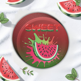 Plato De Papel Sweet Watermelon Baby Shower