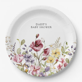 Plato De Papel Sweet Wildflower Baby Shower