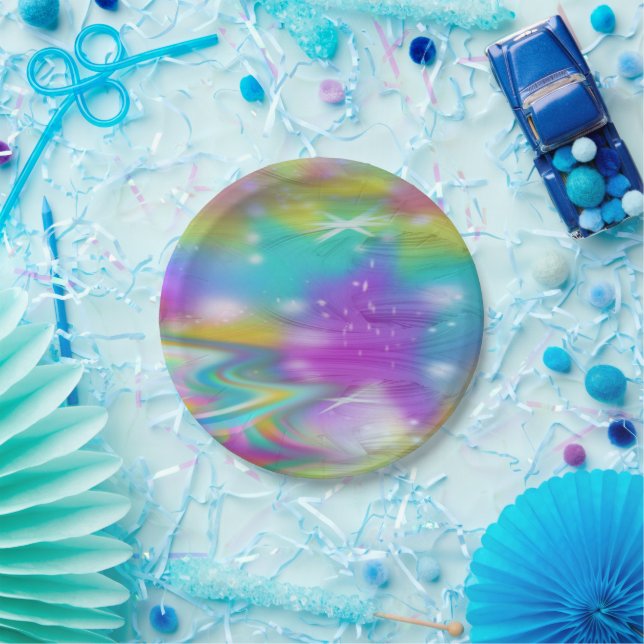 Plato De Papel Swirl Galaxy (Fiesta)