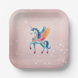 Plato De Papel Swirling Unicorn