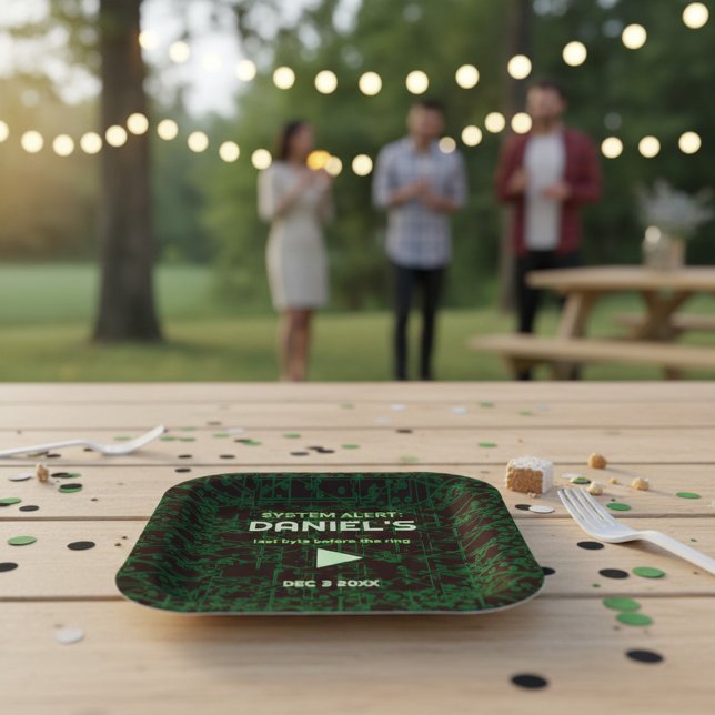 Plato De Papel System Alert Hacker Bachelor  (Subido por el creador)