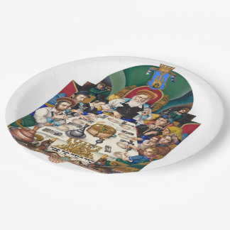 Plato De Papel Szyk la familia en el Seder