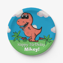 Plato De Papel T Rex Dinosaur Birday Party