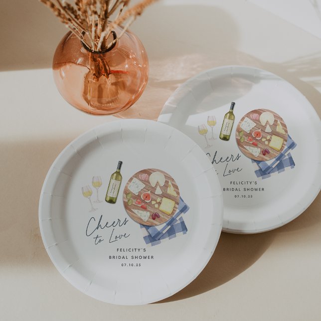 Plato De Papel Tabla de Charcutería Vino y Queso Brindis al Amor (Subido por el creador)