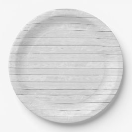 Plato De Papel Tablas de madera blanca blanqueada