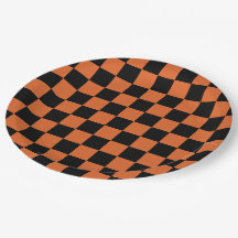 Tablero de ajedrez de Halloween negro y naranja
