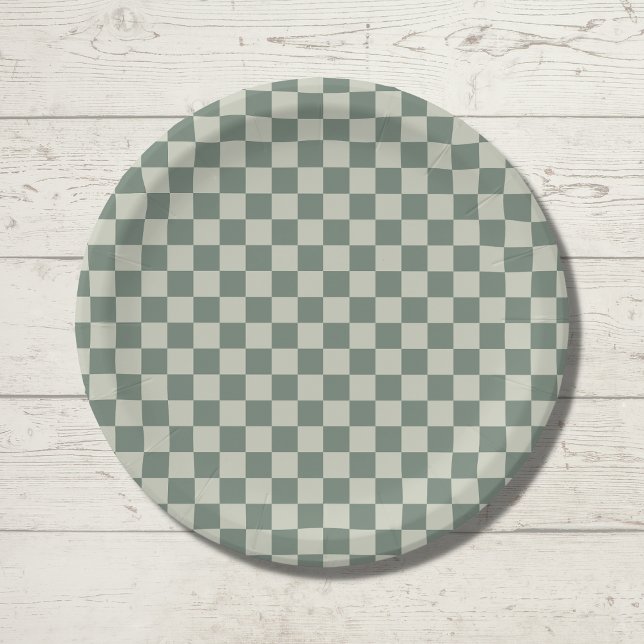 Plato De Papel tablero de ajedrez verde (Subido por el creador)