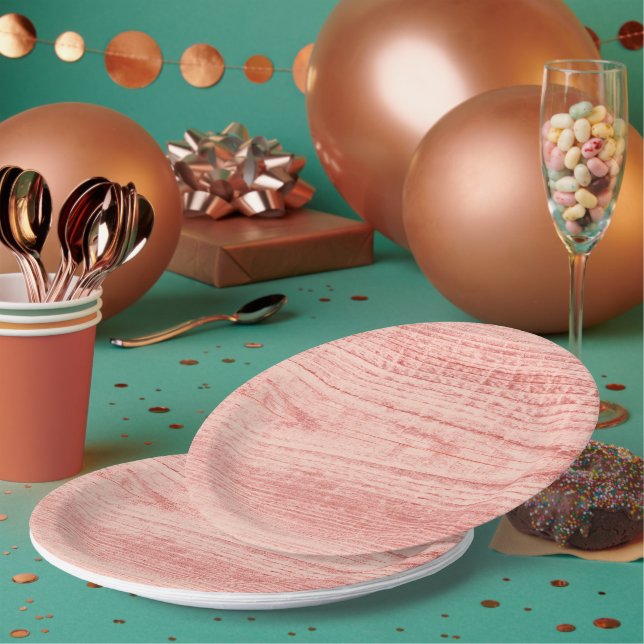 Plato De Papel Tablero En Peach (Multi)