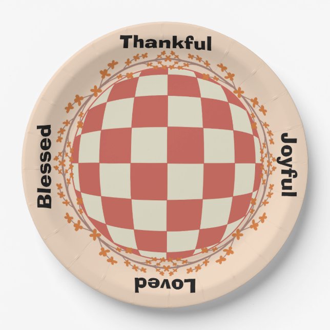Plato De Papel Tableware de celebración de Acción de Gracias (Anverso)