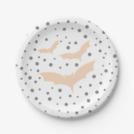 Plato De Papel Tableware de Halloween festivo - Bat negro y Naran