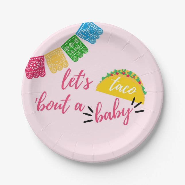 Plato De Papel Taco 'Bout a Baby Fiesta Baby Shower  (Anverso)