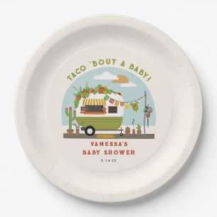 Plato De Papel Taco Bout A Baby Neutral Green Baby Shower