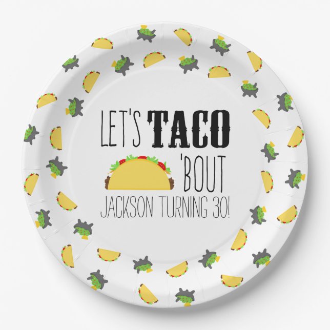 Plato De Papel Taco 'Bout Birthday Party (Anverso)