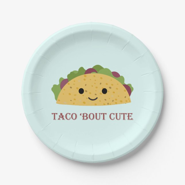 Plato De Papel Taco Bout Cute Kawaii Taco (Anverso)