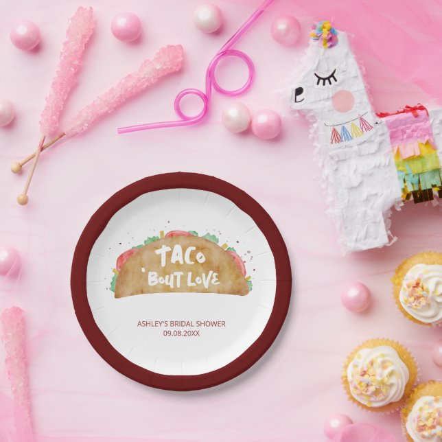 Plato De Papel Taco 'Bout Love Boda Bridal Shower Fiesta (Fiesta)
