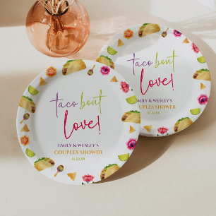 Plato De Papel ¡Taco Bout Love! Fiesta Boda Couples Shower