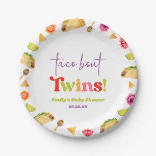 Plato De Papel ¡Taco Bout Twins! Fiesta Baby Shower