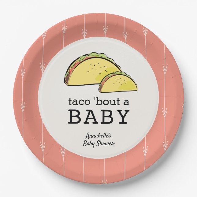 Plato De Papel Taco Bout un Baby Fiesta Baby Shower (Anverso)