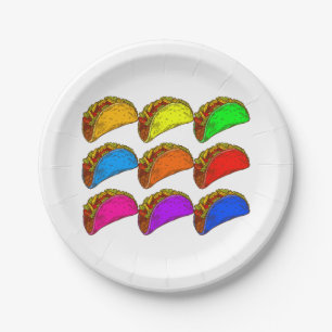Plato De Papel Taco de Arte Pop
