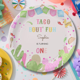 Plato De Papel Taco de diversión fiesta mexicana primer cumpleaño