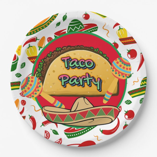 Plato De Papel Taco Fiesta (Anverso)