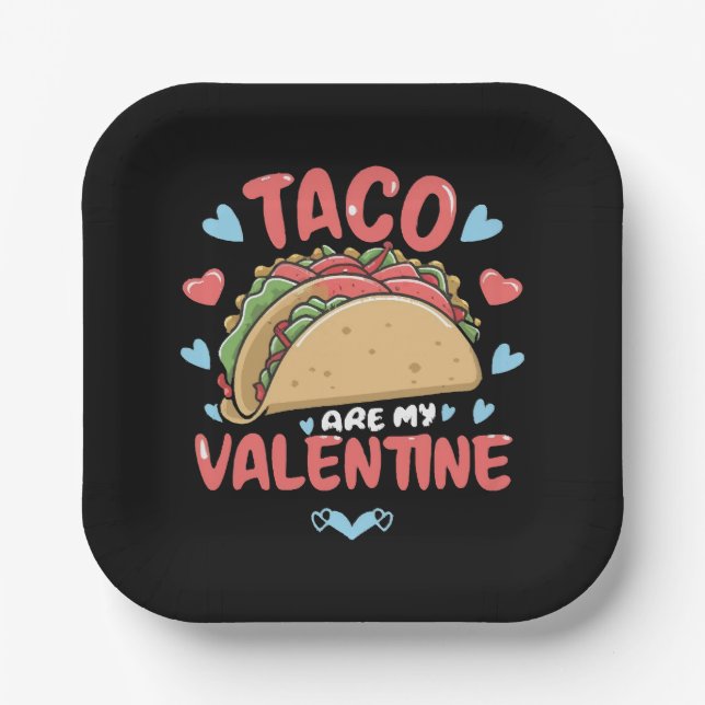 Plato De Papel Taco-san Valentín (Anverso)