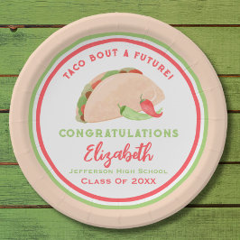 Plato De Papel Taco Sobre Una Futura Graduación De Fiesta