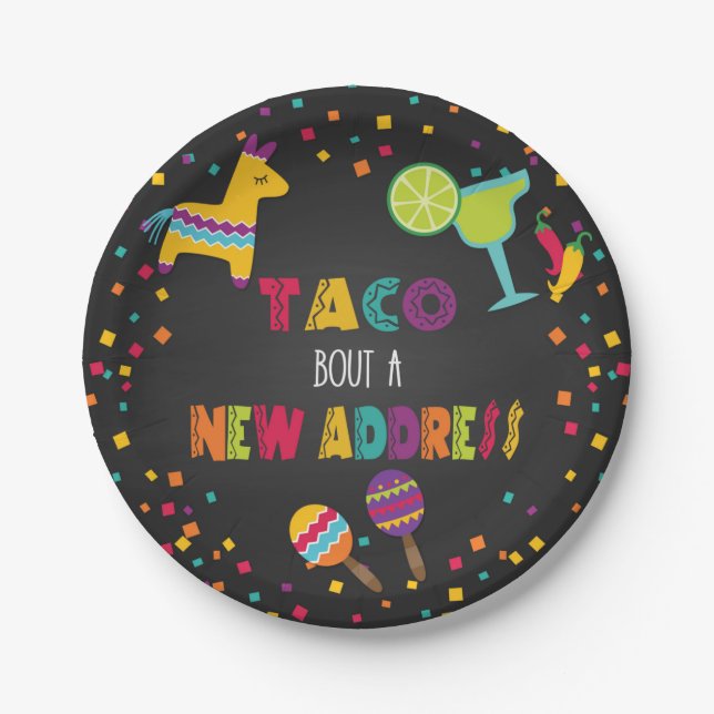 Plato De Papel Taco sobre una nueva placa de direcciones (Anverso)