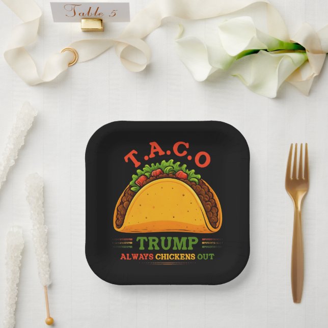 Plato De Papel Taco Trump siempre se esfuma (Boda)