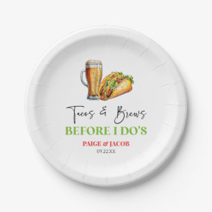 Plato De Papel ¡Tacos y breves antes que yo! Cena de ensayo