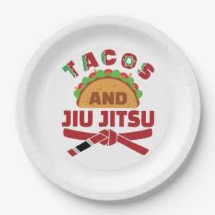 Plato De Papel Tacos y Jiu Jitsu