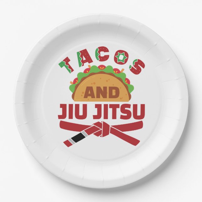 Plato De Papel Tacos y Jiu Jitsu (Anverso)