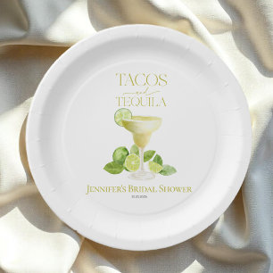 Plato De Papel Tacos Y Tequila   Ducha nupcial acuática