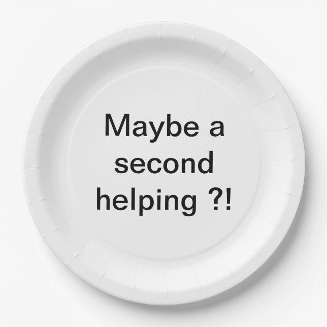 Plato De Papel ¡¿Tal vez una segunda ayuda?! (Anverso)