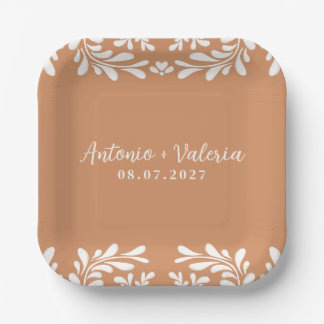 Plato De Papel Talavera Boda Mexicana Hacienda Barro