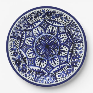 Plato De Papel Talavera festiva Seis