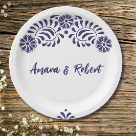 PLATO DE PAPEL TALAVERA FLOWER