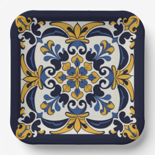 Plato De Papel Talavera Tile Cinco