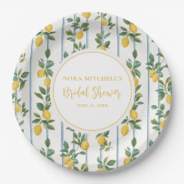 Plato De Papel Taller de Novia al Agua Limón Italiano Vintage