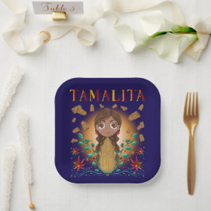 Plato De Papel Tamalita Tamal Zia Flores Tamales