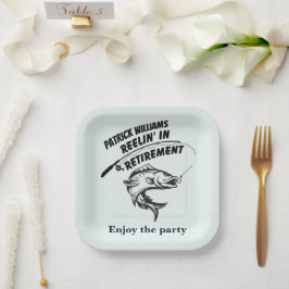 Plato De Papel tambaleo de retiro en la barra de pesca de jubilac