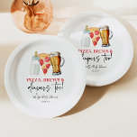 Plato De Papel ¡También se prepara pizza y pañales! Baby Shower<br><div class="desc">¡Estas son pinzas de pizza y también pañales! ¡Placas de papel Baby Shower!</div>